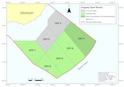 Uruguay open round offshore blocks.