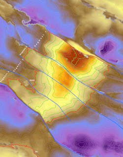 Faulted anticlines. Faulted anticlines.