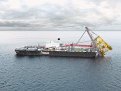 How the Pioneering Spirit might remove and transport the redundant Gyda platform jacket.