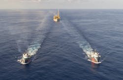 The FPSO Liza Destiny arrived in Guyana after a 42-day journey from Keppel Shipyard in Singapore. The FPSO Liza Destiny arrived in Guyana after a 42-day journey from Keppel Shipyard in Singapore.