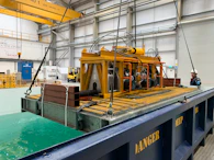 Allspeeds&rsquo; intervention tool is lowered into the submersion test tank.