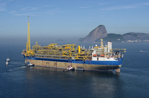 The FPSO Cidade de Saquarema operates on the Lula field in the Santos basin offshore Brazil.
