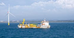 The cable laying vessel Willem de Vlamingh installed 17 inter array cables and three subsea export cables on the Formosa 1 Phase 2 wind farm offshore Taiwan.