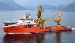 The offshore support vessel Normand Maximus. The offshore support vessel Normand Maximus.