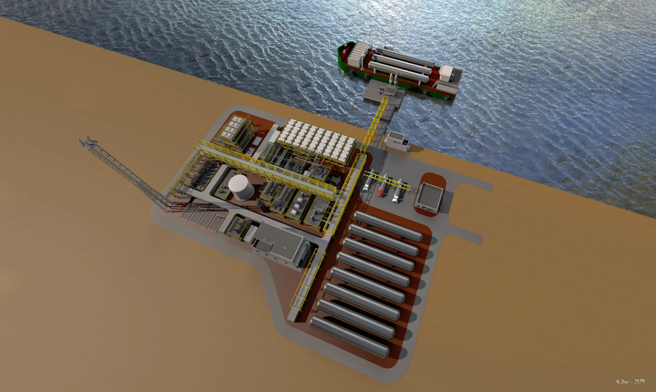 3D model of a small-scale LNG plant.
(Courtesy Saipem)