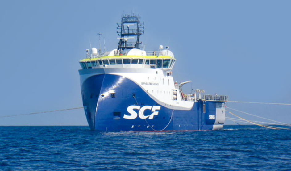 The seismic survey vessel Vyacheslav Tikhonov is expected to be redelivered next month.