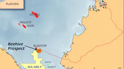 The Beehive prospect is in the WA-488-P permit offshore northwest Australia.