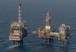 Rhum is tied back to the Bruce field platform complex in the UK central North Sea. Rhum is tied back to the Bruce field platform complex in the UK central North Sea.