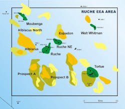 The Dussafu license is in the Ruche Exclusive Exploitation Area offshore Gabon.