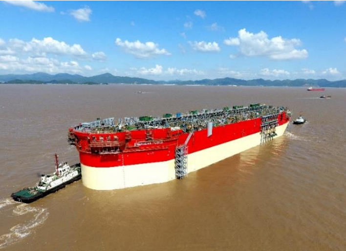 The hull of the FPSO Energean Power at the COSCO shipyard in Zhoushan, China.