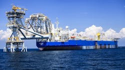 The FSO Gagak Rimang at the Banyu Urip oil field on the Cepu block offshore Indonesia. The FSO Gagak Rimang at the Banyu Urip oil field on the Cepu block offshore Indonesia.