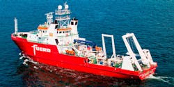 Fugro deployed a Hugin AUV from its survey vessel Fugro Brasilis for the Shell deepwater Gulf of Mexico campaign. Fugro deployed a Hugin AUV from its survey vessel Fugro Brasilis for the Shell deepwater Gulf of Mexico campaign.