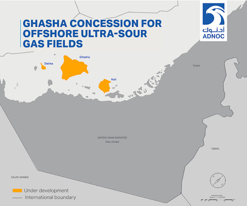 Ghasha ultra-sour gas concession offshore Abu Dhabi.
