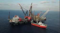 Heerema’s new semisubmersible crane vessel Sleipnir recently installed the topsides for the Leviathan platform in the eastern Mediterranean Sea, offshore Israel.