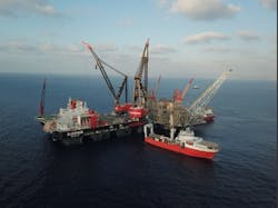 Heerema&rsquo;s new semisubmersible crane vessel Sleipnir recently installed the topsides for the Leviathan platform in the eastern Mediterranean Sea, offshore Israel.