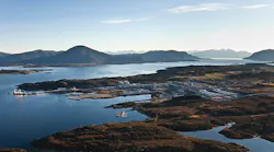 Aerial view of Nyhamna onshore facility in western Norway.