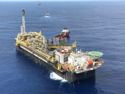 The P-67 is moored in the Lula Norte area in the presalt Santos basin.