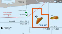The Aje field is in OML 113 offshore Nigeria.