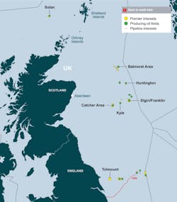 Premier's UK North Sea operations. Premier's UK North Sea operations.