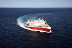 The Ramform Hyperion is acquiring 7,400 sq km (2,857 sq mi) of multisensor broadband data offshore Sabah, Malaysia. The Ramform Hyperion is acquiring 7,400 sq km (2,857 sq mi) of multisensor broadband data offshore Sabah, Malaysia.