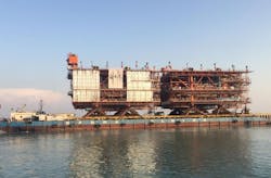 The platforms for phases 22 to 24 were transported on the barge FLB124. The platforms for phases 22 to 24 were transported on the barge FLB124.