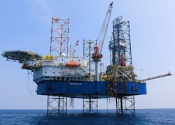The jackup Topaz Driller drilled the Etame 9P appraisal wellbore offshore Gabon.