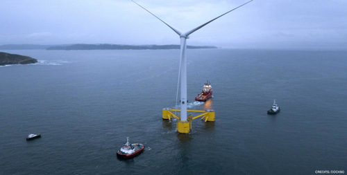 The first of three floating platforms for the WindFloat Atlantic project offshore Portugal.