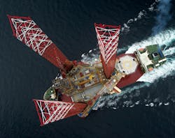 Aerial view of the Maersk Intrepid. Aerial view of the Maersk Intrepid.