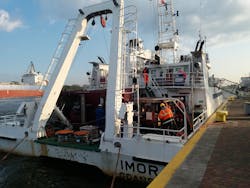 The source vessel Imor was one of six vessels used in the project.