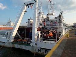 The source vessel Imor was one of six vessels used in the project. The source vessel Imor was one of six vessels used in the project.