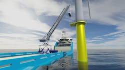 The E5000 system is expected to be able to transfer people and up to 5 tons of cargo in rough waters. The E5000 system is expected to be able to transfer people and up to 5 tons of cargo in rough waters.