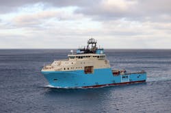 The Maersk Mobiliser is a DP-2 deepwater anchor handling tug supply vessel.