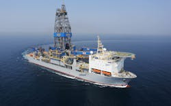 The drillship Noble Sam Croft is drilling the Maka Central #1 exploration well offshore Suriname for Apache Corp.