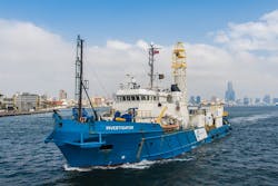 The MV Investigator will conduct the NJOM-3 well site survey on the Thali license offshore Cameroon.