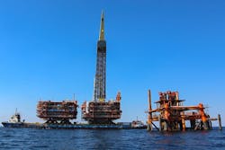 The 2,500-ton structure was installed earlier this week using the HL-5000 barge. The 2,500-ton structure was installed earlier this week using the HL-5000 barge.