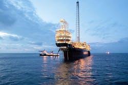 The FPSO Prof. John Evans Atta Mills operates at the TEN field development offshore Ghana. The FPSO Prof. John Evans Atta Mills operates at the TEN field development offshore Ghana.