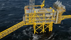 The Tyra facilities in the Danish North Sea are being redeveloped to ensure continued production from Denmark’s largest gas field. The Tyra facilities in the Danish North Sea are being redeveloped to ensure continued production from Denmark’s largest gas field.