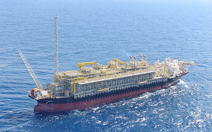 The FPSO Cidade de Campos dos Goytacazes MV29 operates at the Tartaruga Verde field in the Campos basin offshore Brazil.