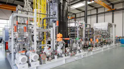 The electrochlorination equipment will generate and inject sodium hypochlorite into the seawater systems.