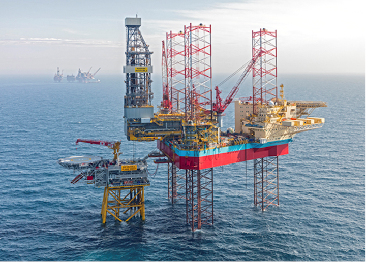 The jackup Maersk Invincible drilled and completed the first two wells using “single trip multifrac” technology.