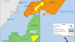 Map of the Great South and Canterbury basins showing the location of PEP50119 and the Tawhaki prospect relative to the Beach-operated PEP38264 permit and the Wherry and Gondola prospects.