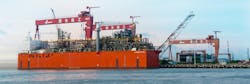 The Caribbean FLNG is the world&rsquo;s first barge-based FLNG vessel.