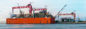 The Caribbean FLNG is the world&rsquo;s first barge-based FLNG vessel.