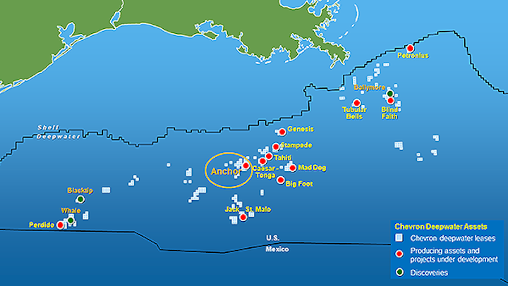 Anchor is in the Green Canyon area of the Gulf of Mexico.