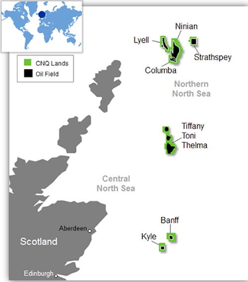 The company's operations in the UK North Sea.