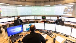 The control room on the Snorre A platform in the North Sea.