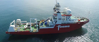 The survey was performed in August in water depths of 600 m (1,968 ft) using the geophysical survey Fugro Equator and the Fugro ES-V AUV.