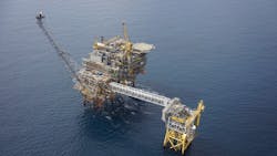 The Heimdal platform in the Norwegian North Sea. The Heimdal platform in the Norwegian North Sea.