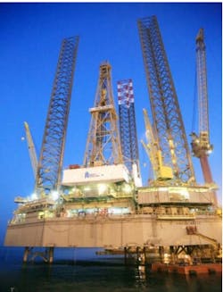 The jackup drilling rig High Island II. The jackup drilling rig High Island II.