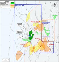 Location of the Inthanin, Krissana, and Yothaka prospects in the Gulf of Thailand. Location of the Inthanin, Krissana, and Yothaka prospects in the Gulf of Thailand.
